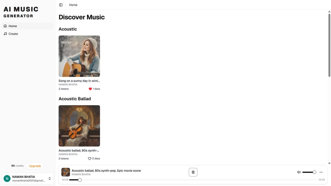 AI Music Generator SaaS