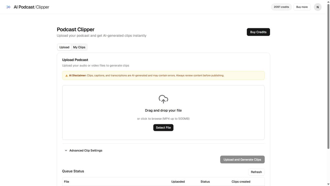 AI Podcast Clipper SaaS